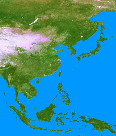 LMF画像処理によるアジア東部地域の鮮明な画像を再現